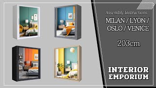 UniversalMILANLYONOSLOVENICE Sliding Door Wardrobe Assembly Instructions For 203cm [upl. by Nylecaj]