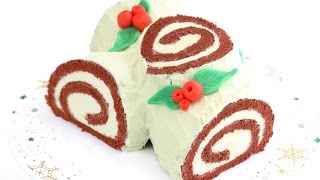 Red Velvet Bûche de Noël Recipe 부쉬드노엘 [upl. by Mcarthur]