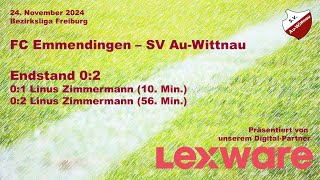 FC Emmendingen  SV AuWittnau Bezirksliga Freiburg 24112024 [upl. by Maxantia]