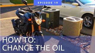 How to change oil on a FZ8 Yamaha 2017 [upl. by Ylyl]