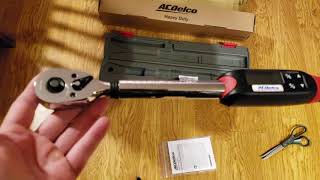 UNBOXING ACDelco ARM6014 12quot Digital Torque Wrench 4 to 99 ftlbs w Buzzer LED amp Notification [upl. by Dnyletak]