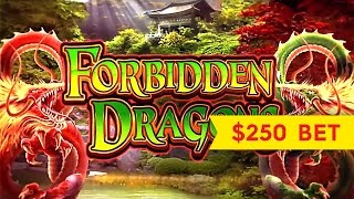 JACKPOT HANDPAY Forbidden Dragons Slot  250 High Limit Bet [upl. by Higley817]