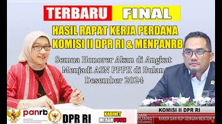 FINAL HASIL RAKER MENPANRB  DPR RI PENYELESAIAN SEMUA HONORER DIANGKAT JADI PPPK 2024 [upl. by Nonna]