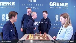 Magnus Carlsen vs Richard Rapport GAME 1 FINAL GRENKE Chess Classic 2024 [upl. by Salomi]