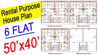 50X40 House Plan For Rent Purpose  Rent Purpose House Plan  Rent House Design [upl. by Aleik747]