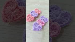 Beautiful Heart Hair Clips 💗 by Crochet Lee crochethearts crochetlee youtubeshorts [upl. by Eisoj603]