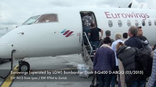 Eurowings Dash 8Q400 DABQQ EW 9764 DusseldorfZurich Trip Report [upl. by Eyar867]