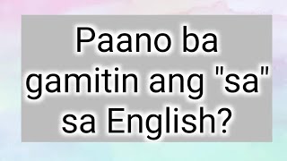 Sentences using quotsaquot  EnglishTagalog Translation [upl. by Irtimid]