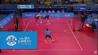 Sepaktakraw Mens Doubles Finals Day 10  28th SEA Games Singapore 2015 [upl. by Bethanne86]