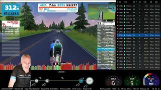 Tue 6th Aug 2024  Zwift Race  Stage 2 Punchy Power  Cat C on Hilly Route Reverse in Watopia [upl. by Nuriel]