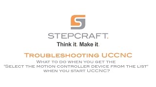 UCCNC Troubleshooting  Select the motion controller device from the list [upl. by Olegnad825]