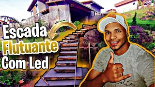 ESCADA FLUTUANTE COM LED NUNCA VISTA NO YOUTUBE PASSO A PASSO DIY [upl. by Kcolttam]