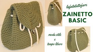 TUTORIAL Zaino Basiccrochet backpack mochila crochetlafatatuttofare [upl. by Ennairrac]