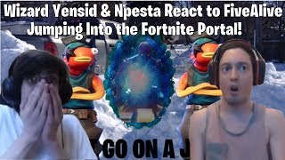 Wizard Yensid amp Npesta React to FiveAlive Jumping Into the Fortnite Portal [upl. by Maidy]