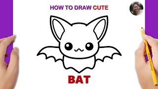 How to draw a bat easy  Halloween Drawing [upl. by Minne704]