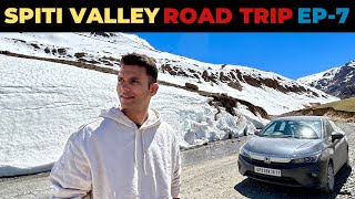 SPITI VALLEY Road Trip In Honda City 2024  Kaza To Losar Snow Drive  Most Dangerous Roads  EP 7 [upl. by Aramahs679]