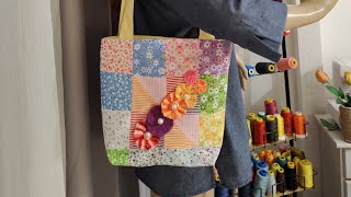 Patchwork tote bag tutorial [upl. by Audette358]