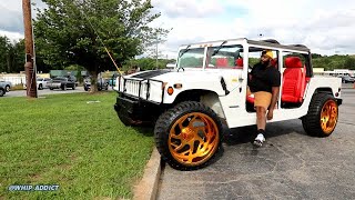 WhipAddict H1 Hummer on All Gold Forgiato 30s All Red Interior Atlanta [upl. by Einapets220]