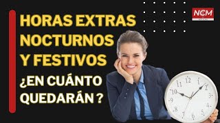 HORAS EXTRASNOCTURNOS Y FESTIVOS 🔴 ¿En cuánto quedarán salariomínimo horasextras NCMnoticias [upl. by Rheinlander]