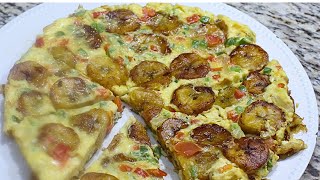 HOW TO MAKE PLANTAIN AND EGG PIZZA  FRITTATAS\LILYGOLDKITCHEN [upl. by Afaw]