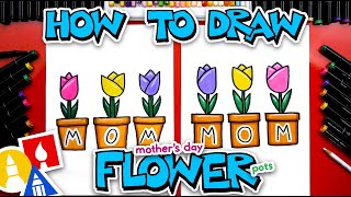 How To Draw Mothers Day Flower Pots [upl. by Irrahs]