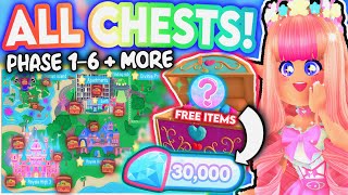 GET 30K DIAMONDS IN 30 MINS FROM 40 CHESTS ALL CHEST LOCATIONS IN ROBLOX ROYALE HIGH Campus 3 [upl. by Gladwin234]