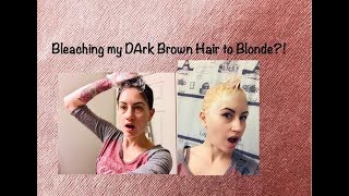 DARK BROWN to BLoNDE Hair ColOR TuTorial PART 1 [upl. by Elocyn]