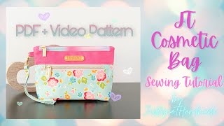 FB Free Pattern  JT Cosmetic Bag  Zipper Pouch  Sewing Tutorial  JustynaTHandMade [upl. by Ridinger]