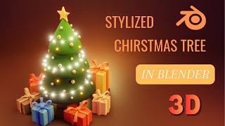 Create a stylized Christmas Tree  Blender Modeling Process [upl. by Lorinda]