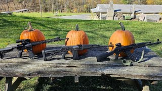 Pumpkin shoot with 556 vs 762x39 vs 308 [upl. by Ilrahs132]