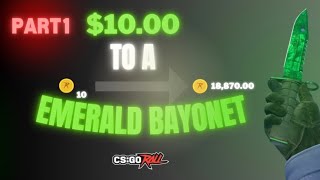 CSGOROLL 10 COINS TO AN EMERALD M9 BAYONET  PART 1 [upl. by Tran]