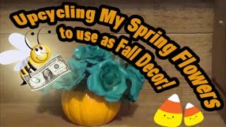 Spray Paint Spring Dollar Tree Flowers to repurpose as Fall decor [upl. by Fidellas]