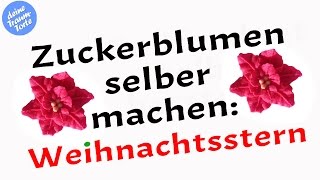 Zuckerblumen selber machen Weihnachtsstern  Tortendeko [upl. by Enomahs698]