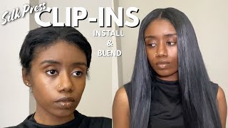 HOW TO clip in hair extensions SHORT HAIR tutorial  install amp blend [upl. by Alene]