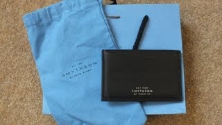 SMYTHSON OF BOND STREET NATURAL LEATHER CARD CASE WALLET CREDIT  DEBIT  BUSINESS CARDS ETC [upl. by Conah]