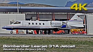 Bombardier Learjet 31A 4K Rocket Takeoff DCGGG Alicante [upl. by Eillas766]