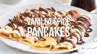 English Pancakes with Vanilla Cream and Chocolate Sauce [upl. by Pedersen]