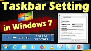 Taskbar Setting in Windows 7  Computer Taskbar Settings  Windows 7 Taskbar Settings  Taskbar [upl. by Traggat]