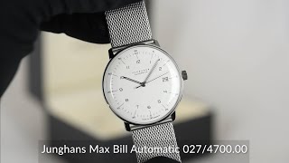 Junghans Max Bill Automatic 027470000 [upl. by Nnairac479]