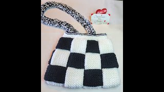 Bolsa con cuadros escoceses a crochetCrochet plaid purse [upl. by Etnoed]