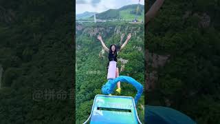 Bungee Jumping With Rope In Beautiful PlaceAsmr Bungee Jumping shorts [upl. by Uoliram]