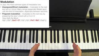 Jazz Piano Tutorial  Modulation [upl. by Arnon]