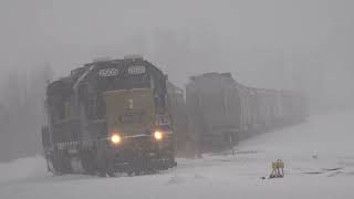 I Was Filming A Train In The Snow And This Happened CSX and CP Trains In A Buffalo Blizzard DPU Too [upl. by Nnylhtak]