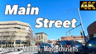 Main Street Everett  Malden Massachusetts [upl. by Menashem]