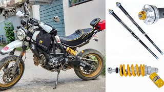 How to adjust your Motorcycle Suspension  Preload SAG  Rebound Damping  Ducati Desert Sled [upl. by Adnirol167]