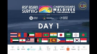 DAY 1 ASF Asian Surfing Championships 2024 Kaafu Thulusdhoo Maldives [upl. by Yzdnil]