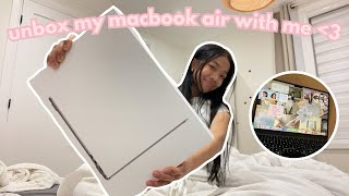 unbox my new MacBook Air with me 💞💻 [upl. by Delcina628]