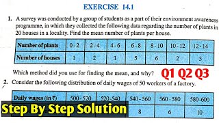 CBSE Class 10 Exercise 141 NCERT SOLUTION  STATISTICS CLASS 10  Q1 Q2 Q3 [upl. by Juieta249]