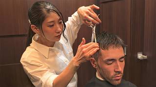 💈ASMR Full Male Grooming Package by Japanese Lady Barber Kokoro at Premium Barbershop Hiro Ginza [upl. by Ansilma]