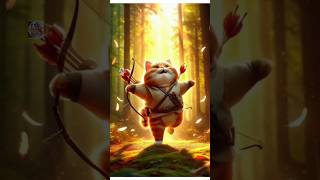 Cat shooting arrows at enemy cat kucing cute kucinglucu kitten catsort cutecats fattycat [upl. by Mozes]